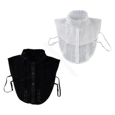 Elegantes Weißes Spitzen-Abnehmbares Kragen-Halbhemd Für Damen Modebekleidung XXFB