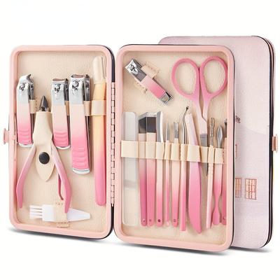 Ensemble de Coupe-Ongles Dégradé Rose 10/13/19 pièces Ensemble de Beauté Outils de Manucure pour Ongles Coupe-Ongles