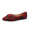 2026 Women's Retro Plaid Fashion Casual Flat Shoes Spring and Autumn Pointy Light and Comfortable Low-top Shoes.