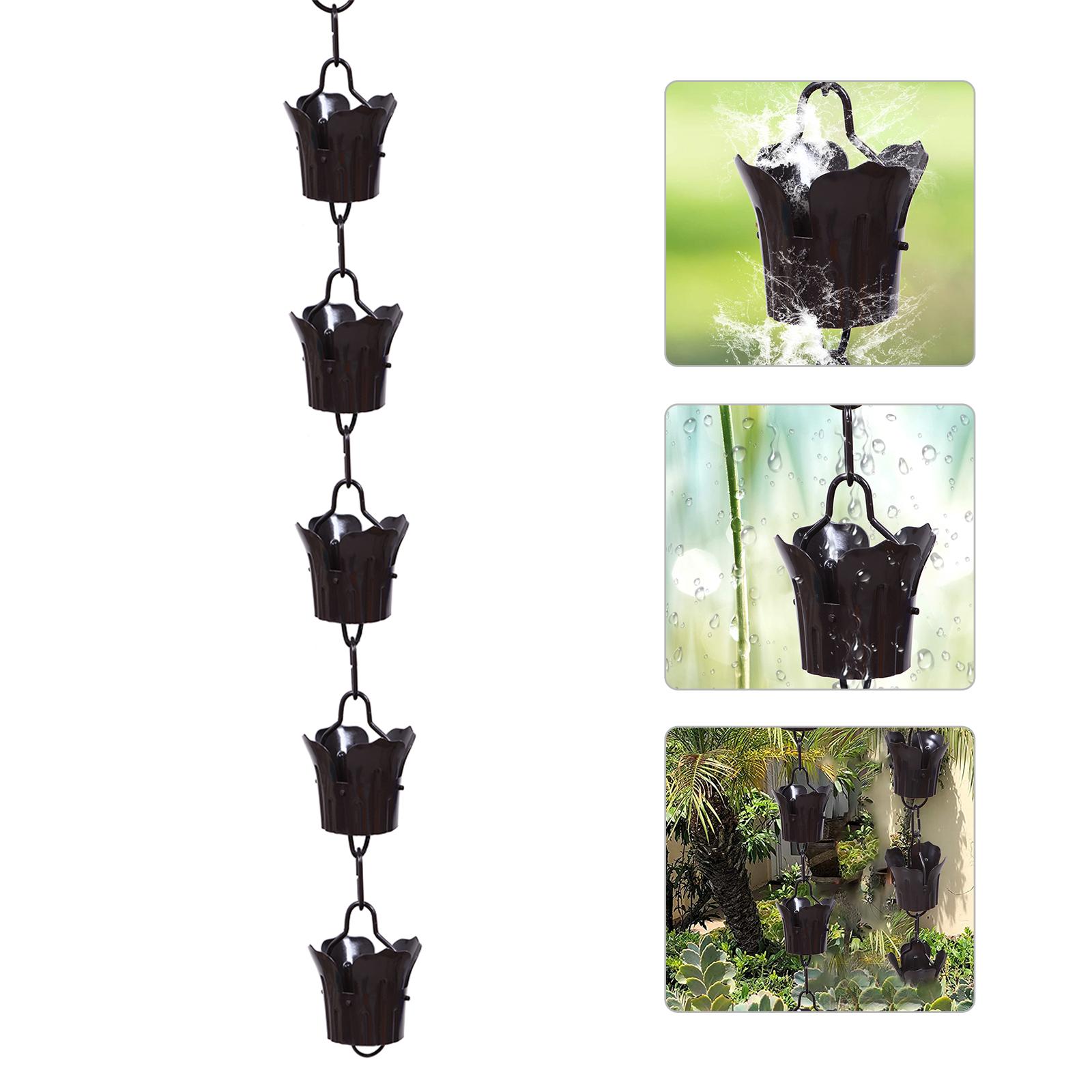 1M Elegant Rain Chain Large Petal Design Weatherproof Long-Lasting Rainwater Diverting Chain for House Gutter