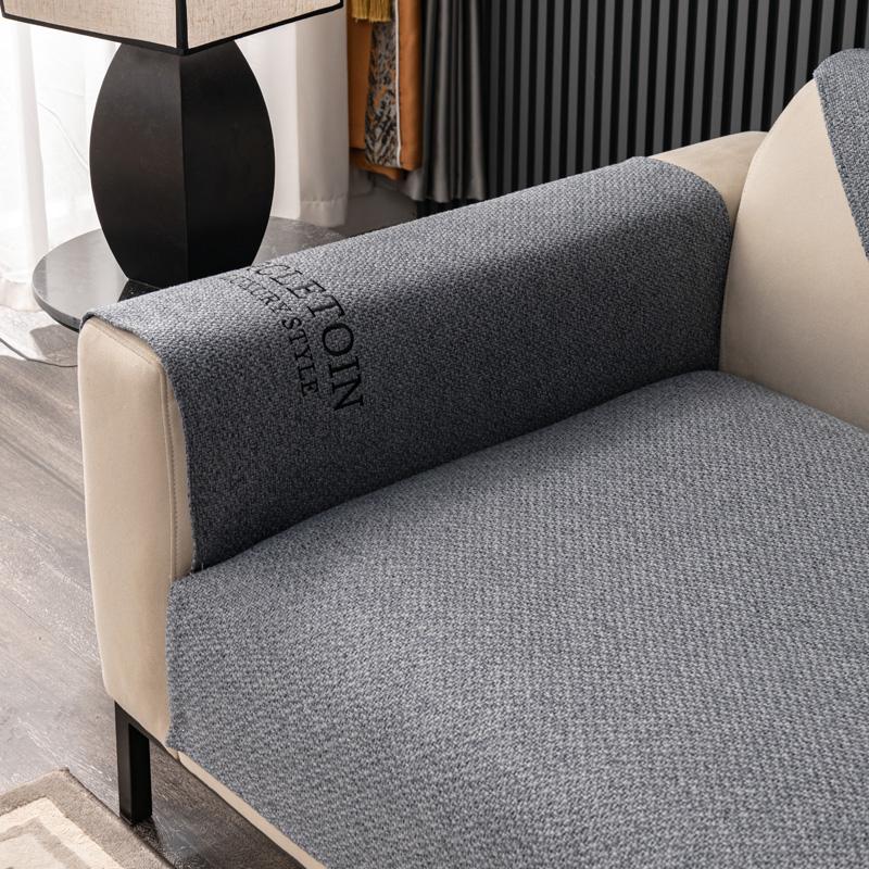 Luxury Cotton Linen Sofa Cushion for Living Room Non-Slip Sofa Towel Couch Cover Corner Embroidery Sofa Slipcovers Home Decor