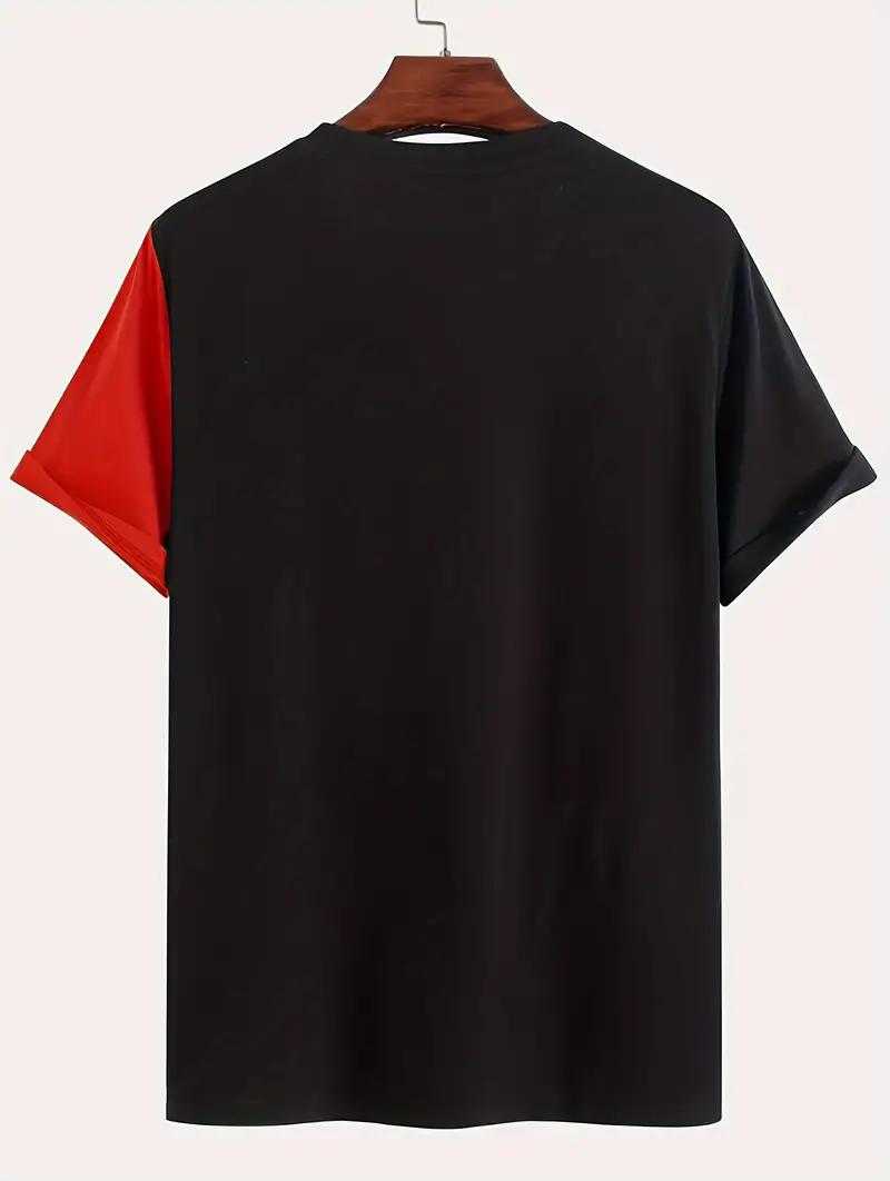 Мужская модная контрастная футболка - летняя дышащая — фото 8