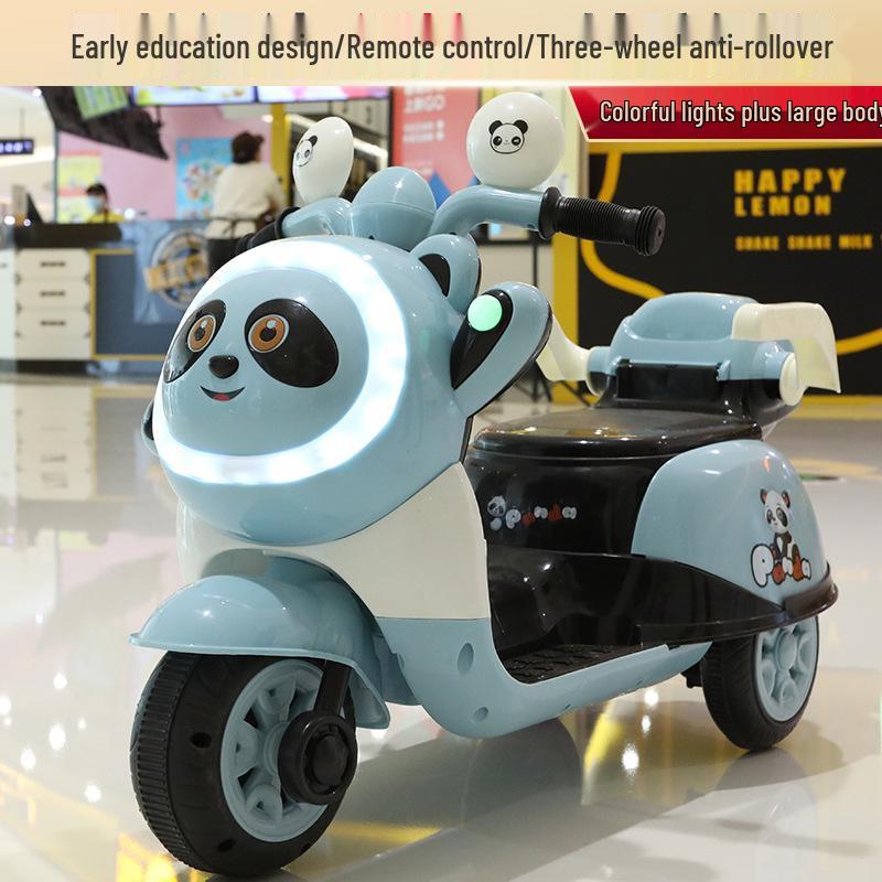 

Перезаряжаемый детский электрический мотоцикл-трицикл: Дизайн панды для мальчиков и девочек
