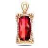 Luxury Tourmaline Pendant Necklace with Pigeon Blood Red and Sapphire Accents