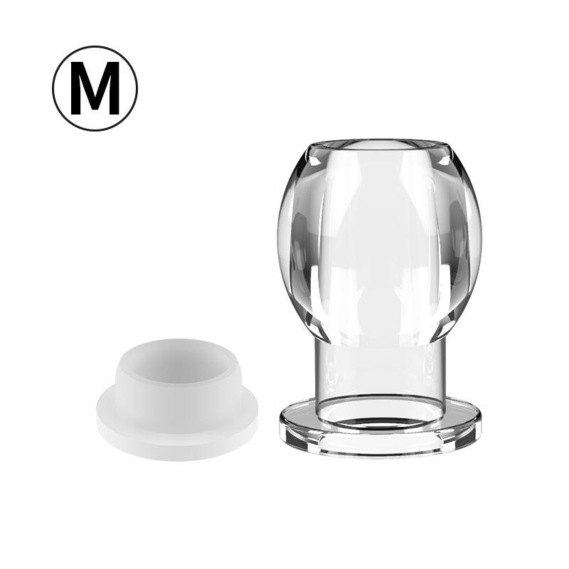 Leak-Proof Transparent Anal Beads with Stopper, Outdoor Use, Hollow Design for Safe Play.