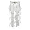 # Sisjuly# Sweet Cool Dancer Crush Jellyfish Streamer Tassel Skirt Female Pin Buckle Design All-Match Belt
