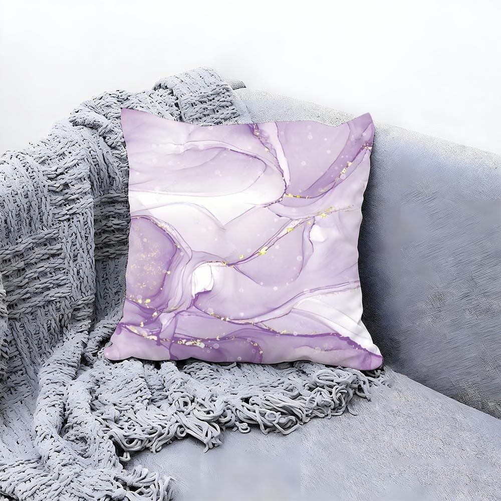 Elegant White Marble Pattern Cushion Cover Premium Comfort Reversible Pillow Cove Two In One Design for Any Room Car Interior