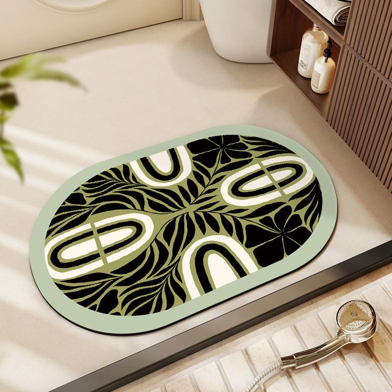 Bathroom Toilet Absorbent Floor Mat Bathroom Door Dirt Resistant Quick Drying Anti Slip Mat