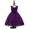 European & American Children's One-Shoulder Piano Performance Evening Dress with Bow