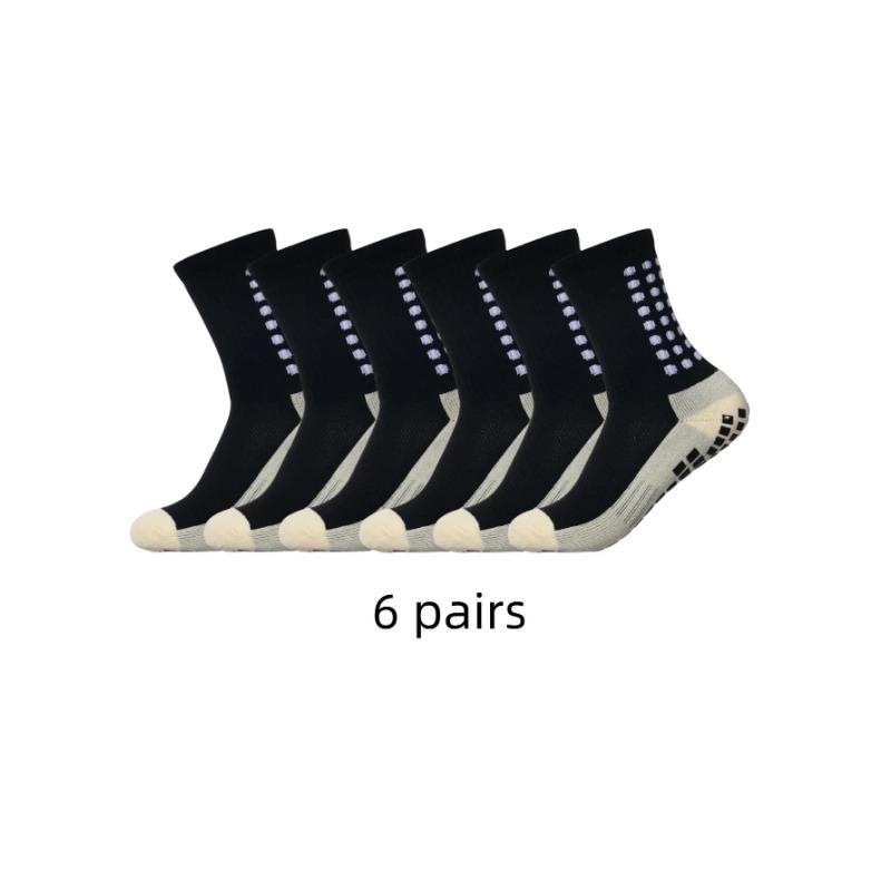 

6 пар классических нескользящих липких носков для футбола, баскетбола, бадминтона, тенниса, езды на велосипеде, бега, йоги, спортивных носков