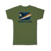 Gift T-Shirt : Marshall Islands Marshallese Flag Proud Country Vintage Souvenir