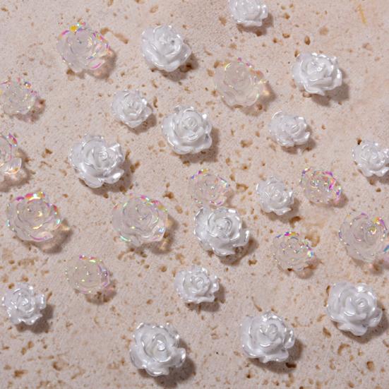 30Pcs Flower Nail Decor Glitter Stylish Nail Accessories Artificial Flower Nail Art Stud