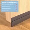 2PCS Pack Door Draft Stopper Brown Cool Air Insulation Noise Reduction Door Bottom Seal for Frameless Sliding Door Wood