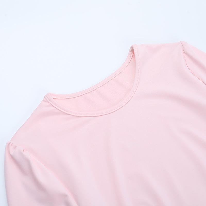 Europejska i Amerykańska Jesienna Sukienka Krótka z Długim Rękawem Dopasowana w Talii dla Kobiet