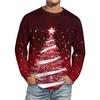 Men's Christmas Printed Imitation Cotton Long-sleeved Shirt