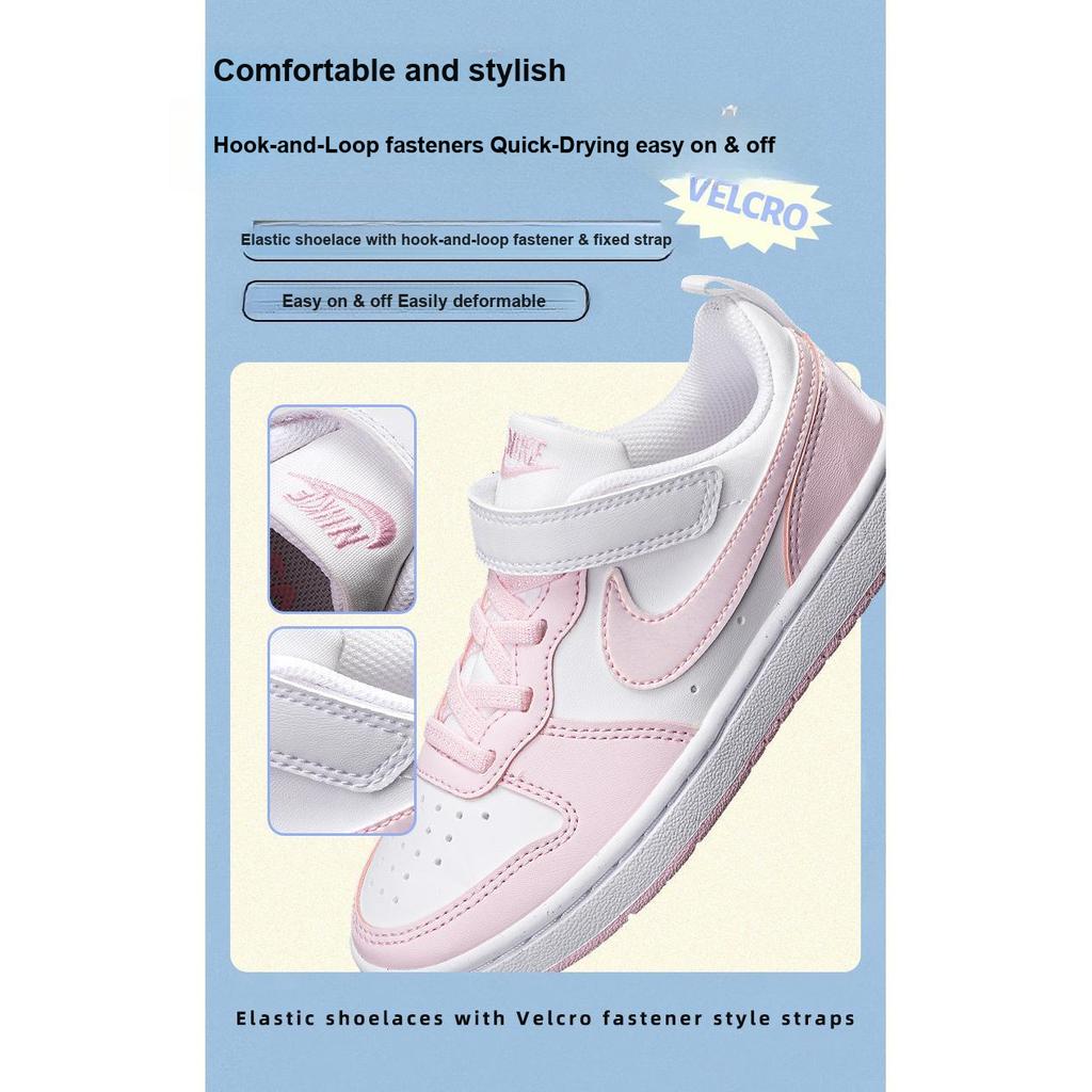 Nike Court Borough Low Recraft PS Rosa Schiuma Bianco Scarpe da Ginnastica per Bambini DV5457-105