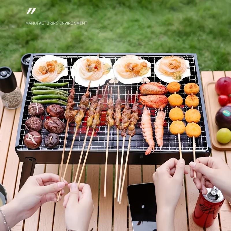 Tragbarer faltbarer Holzkohle-Grill Outdoor Camping BBQ-Ofen mit Rost für Hausgarten Picknick 3 bis 5 Personen