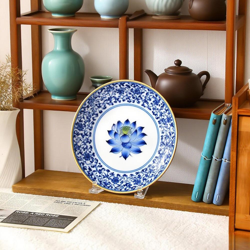 Transparent Adjustable Acrylic Display Stand 6 Inch for Plates Photos Artworks with Customizable Angle and Easy Setup