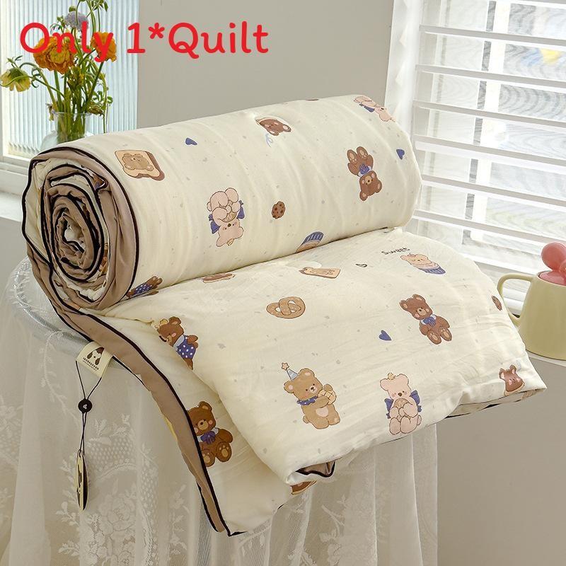 Flower Animal Cake Print Summer Air Conditioning Blanket Quilt Gift