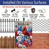 2D Flat Decorative 8×12 Inch Aluminum Plaque Metal Sign | Welcome Patriotic Red Cardinal & Floral Design; Ideal for Home & Outdoor Wall Decor