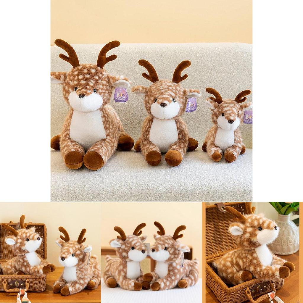 Adorable Cartoon Fawn Plush Toy Soft Stuffed Animal Gift For Girls Home Decor
