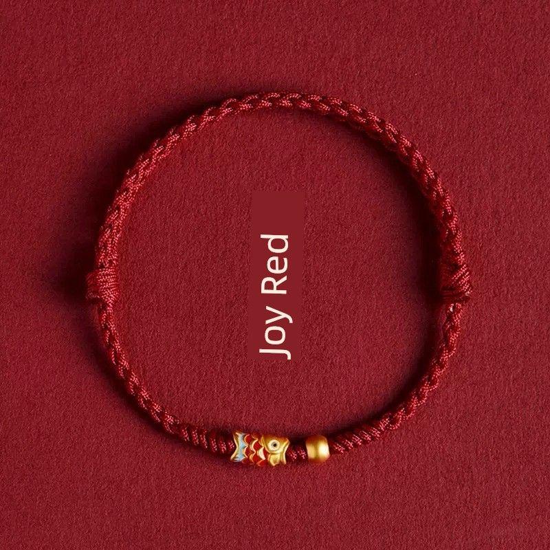Putuo Mountain Genuine Goods Landed Good Luck Koi Bracelet Hand-Woven Light Red Hand Strap Birth Year Postgraduate Entrance Examination Male