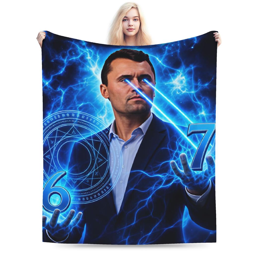 Soft Blankets Kids Adult Camping Funny Charlie Kirk Throw Blanket Flannel Bedspread For Couch Chair Novelty Sofa Bed Cover