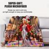 Christmas 3D Cute Barbie Printed Warm Throw Blanket for Home Travel Sofa Soft and Comfortable Picnic Blanket Birthday Gift