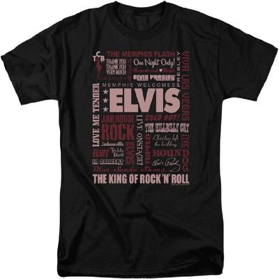 LOGOVISION Elvis Presley Whole Lotta Type Camiseta Unissex Adulto para Homens e Mulheres