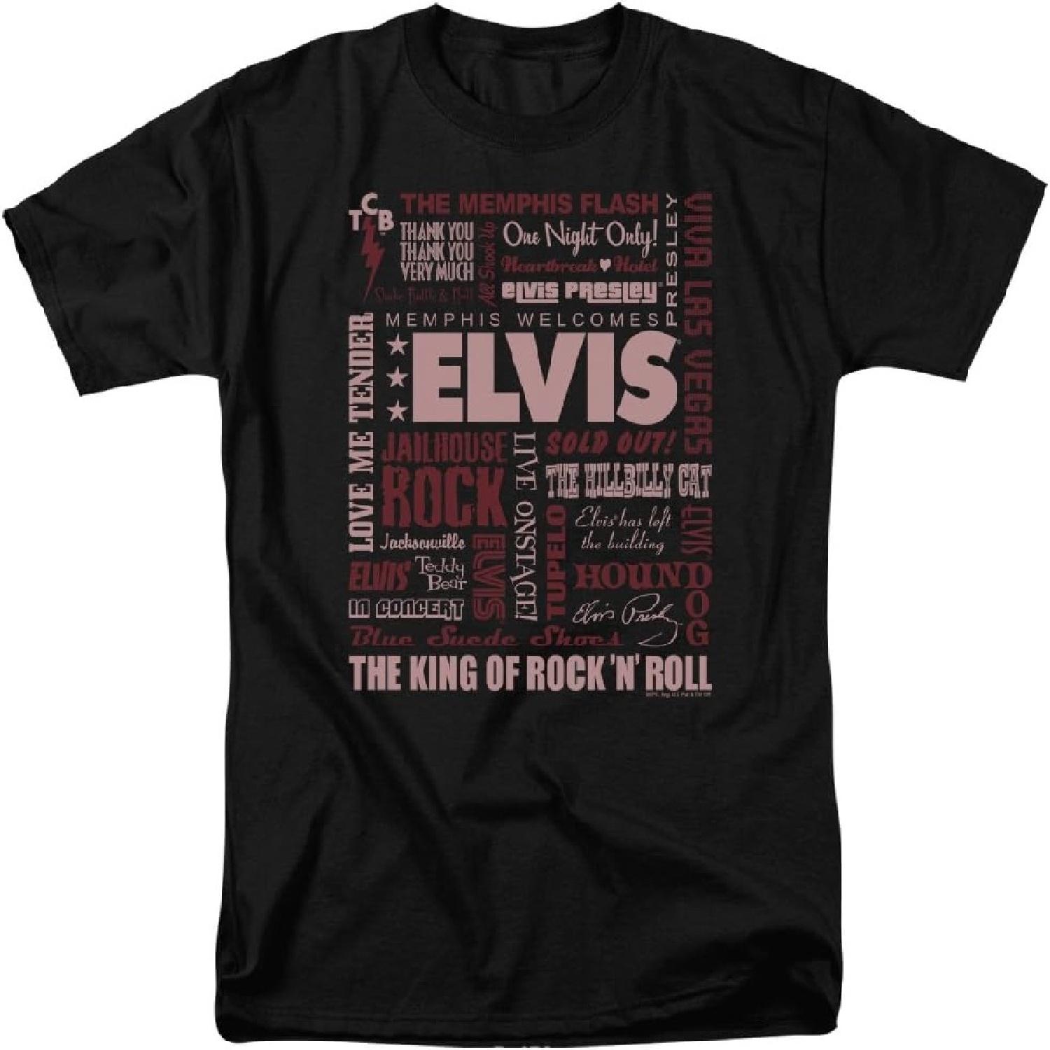 

LOGOVISION Elvis Presley Whole Lotta Type Unisex Adult T Shirt for Men and Women XXXXXL чёрный