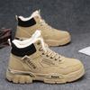 Men's Cotton Boots New Winter Warm Plus Velvet Outdoor Casual Boots Fashion Soft-sole Anti-slip Comfort High-top Snow Work Boots