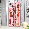 Cute Sausage Dog Animal Plaid Phone Case for IPhone 17 16 15 14 Plus 13 12 11 Pro Max Mini Dachshund Striped Printed Soft Cover