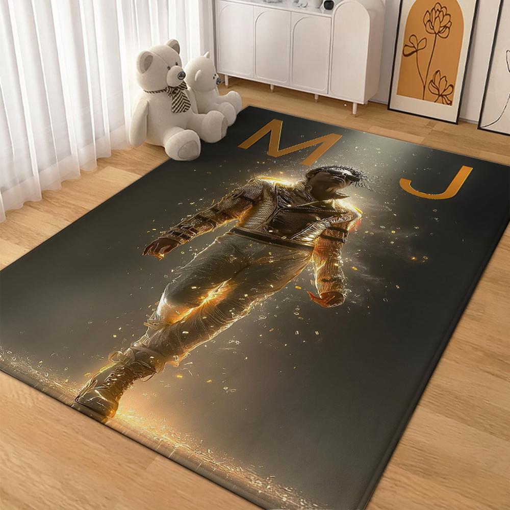 Michael Jackson Portrait Signature Printed Rug Absorbent Nonslip Carpet For Hallway Balcony Study Home Party Decor Halloween Gift