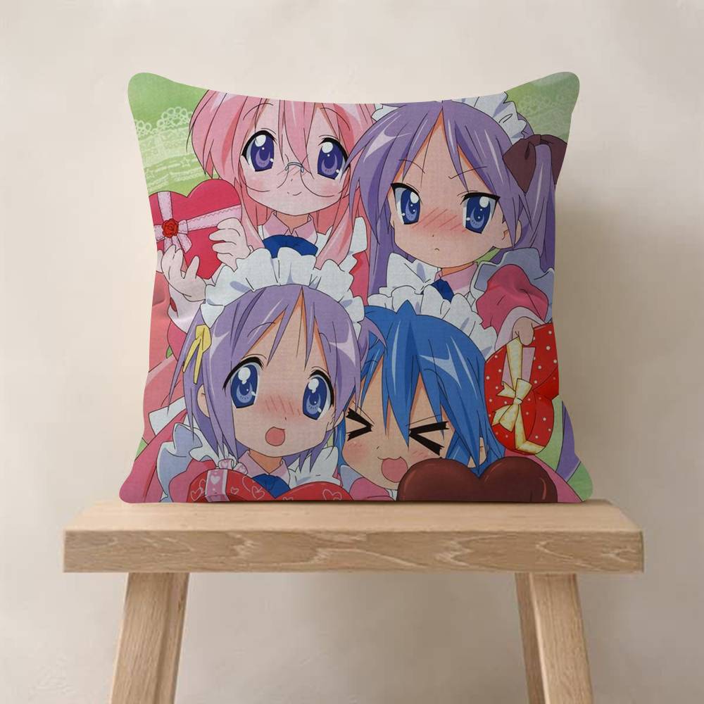 Anime LLucky StarS Cute Girl Maple Design Cushion Cover Happy Autumn Harvest Decor Holiday Decorati Pillow Cover