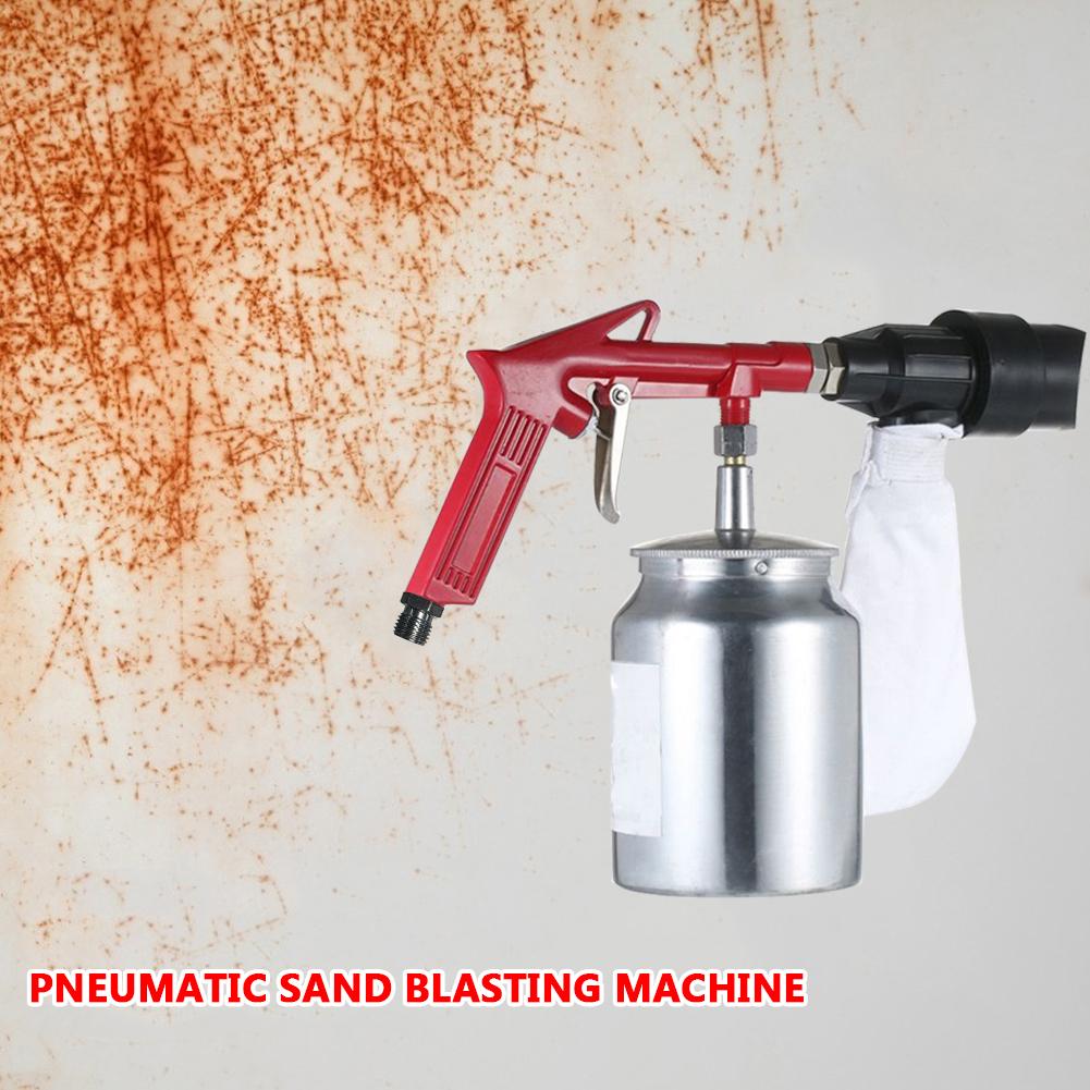 Pneumatic Handheld Sandblaster PS-11R 1/4inch 450ml with 4*Nozzles / PS-6R 1/4inch 750ml Air Sand Blaster for Removing Rust