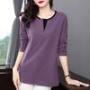 Women's Mid-Length Rhinestone Long-Sleeve T-Shirt: 4 Colors, 7 Sizes