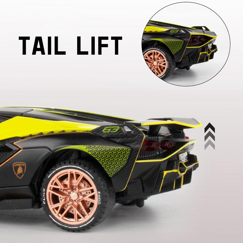 1:32 Scale Lambo Sian Alloy Car Model, with Light & Sound Effect Diecast Car Toys for Boy Birthday Gift Kids Toys Car Collection