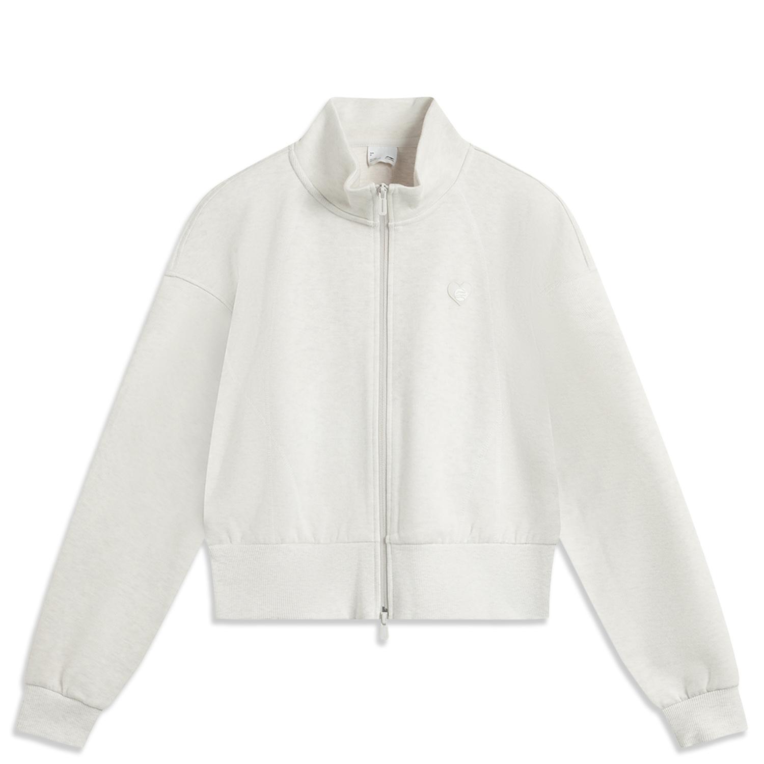 

Li Ning Sports Lifestyle Series Casual Simple Solid Color Stand Collar Zipper Jacket Women jackets Light-Floral-Gray AWDU442-2 XXL