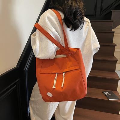 Large Capacity Canvas Bag Women's 2025 New Simple and Lightweight Shoulder Bag Student Class Armpit Tote Bag