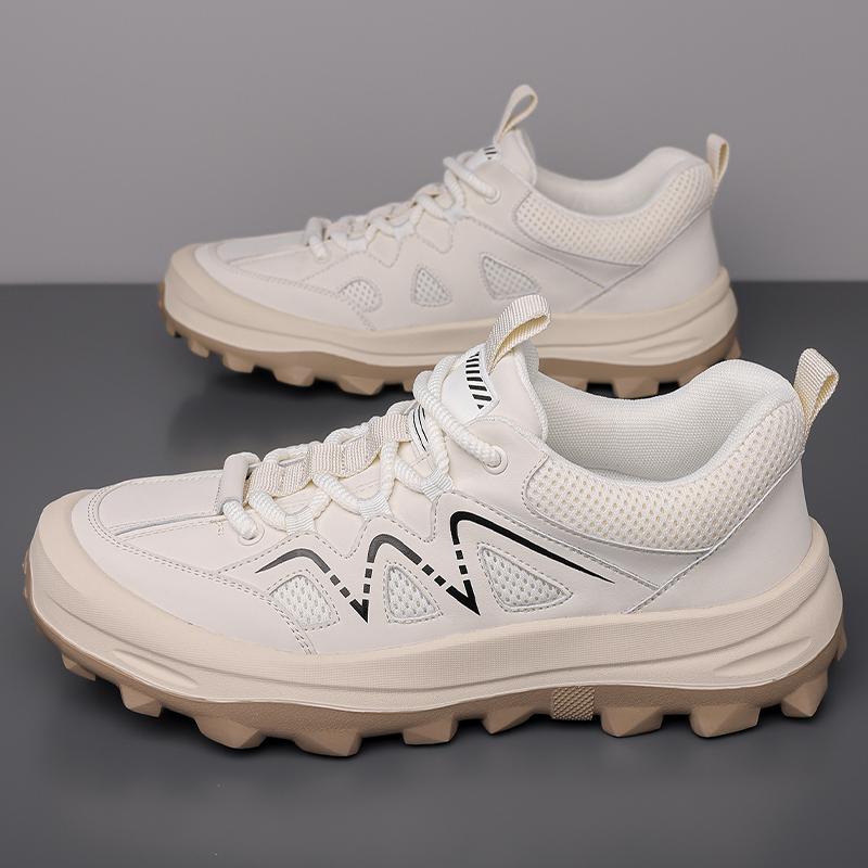2025 New Lightweight Flats Men Casual Leather Sneakers Non-slip Breathable Male Outdoor Running Shoes Lace Up Soft Sport Shoes