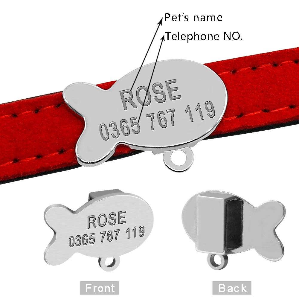 Anti-Verlust Hunde Katzen ID-Marke für Halsband Gravierte Haustier-ID-Tags Personalisierte Namensschilder Fisch-/Knochen-/Würfelform Chihuahua Kostenlose Klingel Geschenk