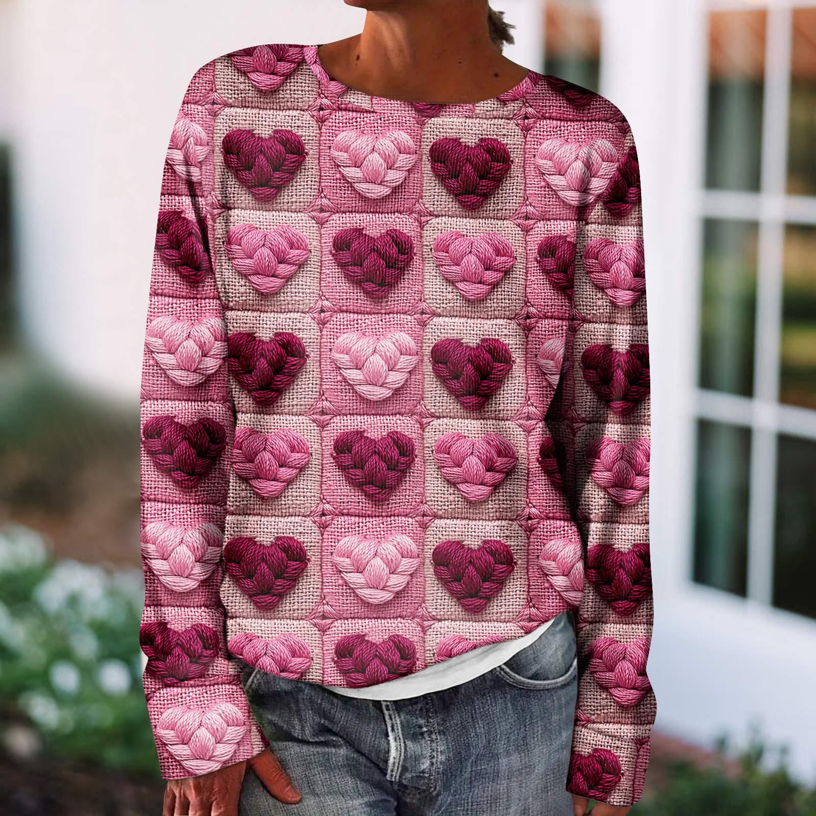 

Женская мода Длинный рукав День святого Валентина свитер Топы День святого Валентина свитер XXXL