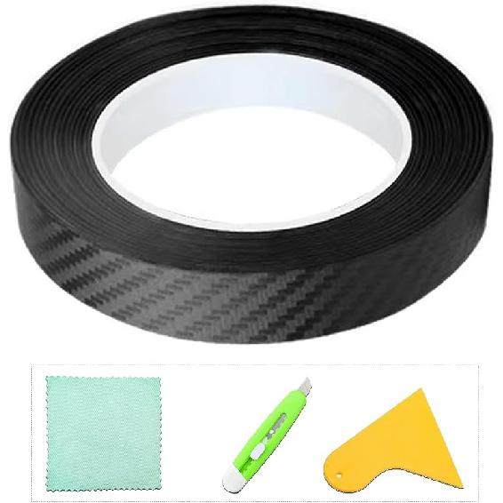 Carbon Fiber Vinyl Wrap For Cars Door Protector Edge Guards 0.6Mm Thick 33Ft Length Multi Width Options Universal Fit Hood Trunk Dashboard Motorcycle