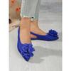 Classic Big Flower Pointed Toe Sandals Women 2025 Summer Flat Heels Light Weight Shoes Women Comfortable Daily Leopard Shoes