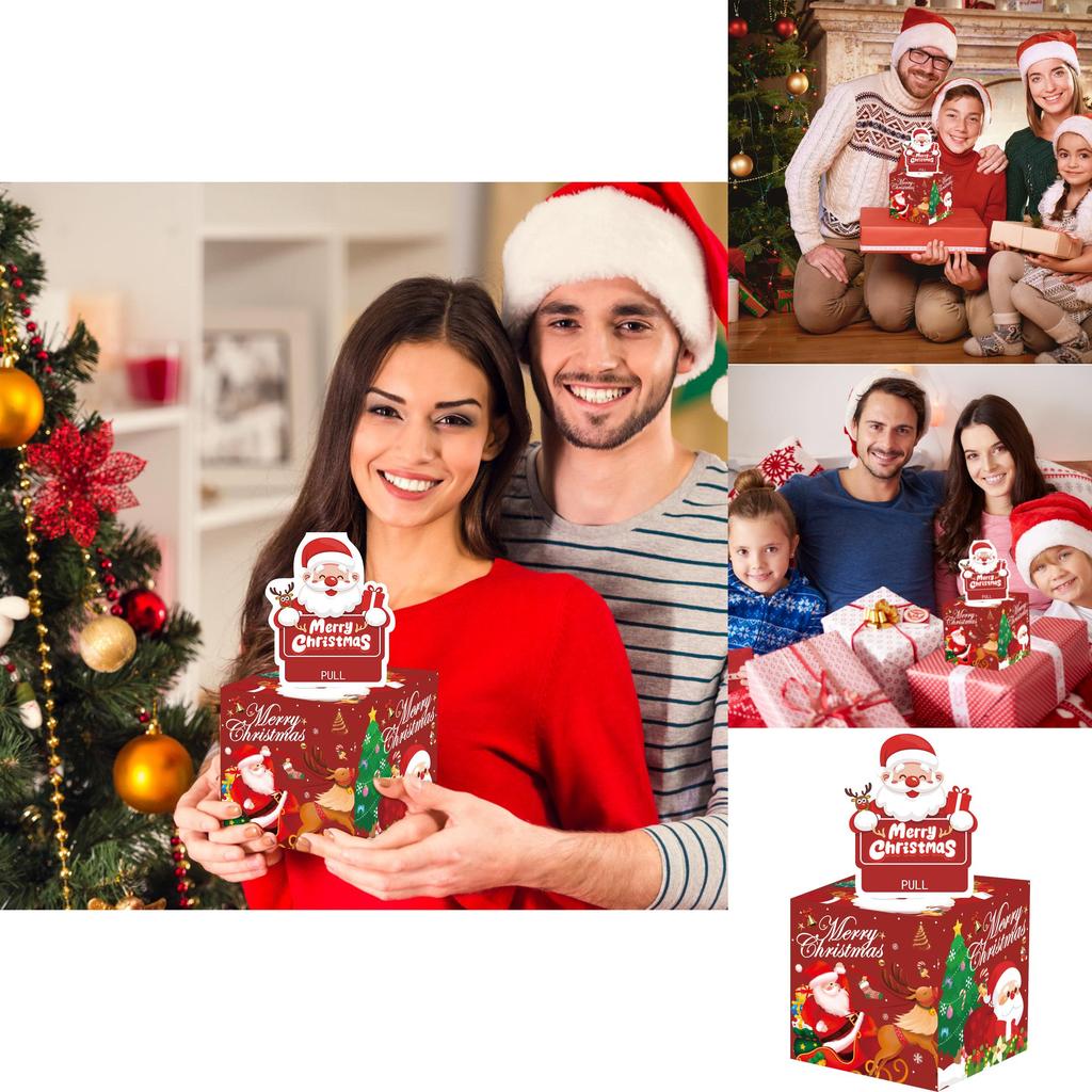 Red Christmas Theme Pattern Gift Surprise Box For Christmas Party And Holiday Gift Packaging