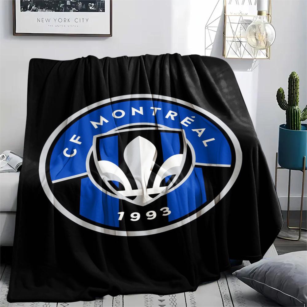 1Pc CF Montreal Print Flannel Blanket High Quality Warm Comfortable Cover for All Seasons Perfect for Gifts Home Decor