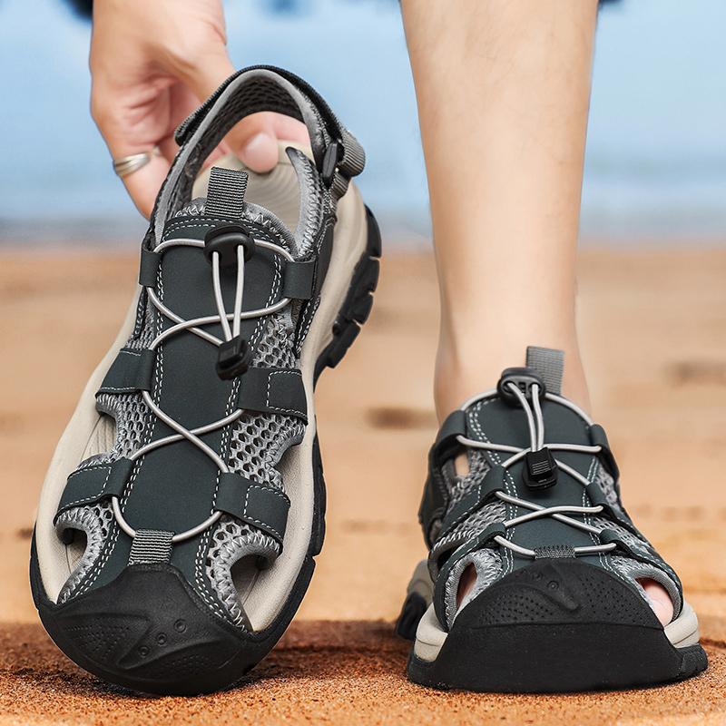 Fashion High Quality Casual Leather Shoes For Men British Style Classic Outdoor Antiskid Breathable Sandals Soft Bottom Walking Sneakers