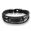 Handgewebtes mehrlagiges Herren-Lederarmband Ethnisches einfaches Namensschildband Retro Studentenaccessoire