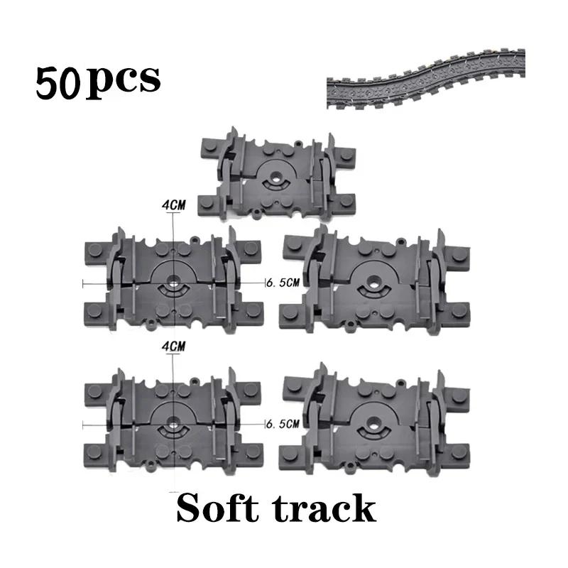 Non-Toxic City Trains Flexible Tracks Forked Straight Curved Soft Rails Track Switch Building Block Bricks Kids Diy High-Tech Creative Toy