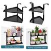 Yousheng Cubicle Corner Shelf Organizer Stand with Hooks Adjustable Height 2-Layer Metal Shelf Office Corner Bookshelf